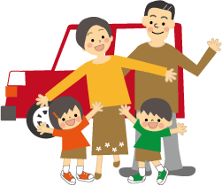 車と家族のイラスト 無料イラスト フリー素材